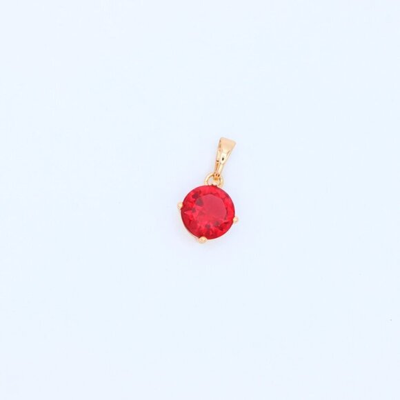 "Radiant Red Round Pendant with Gold Plated Finish for Everyday Glam, XPPT1670 : - Picture 10 of 13